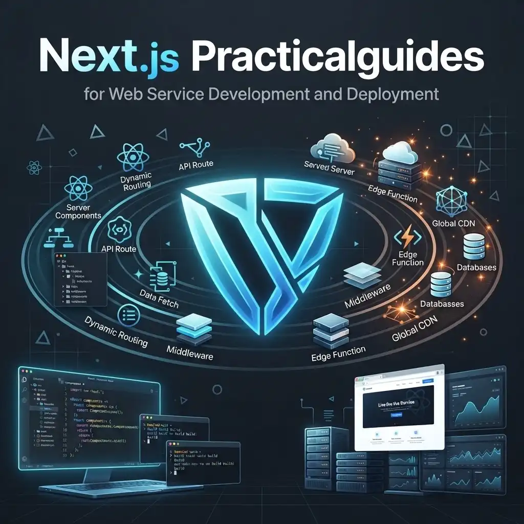 Next.js와 React 기반 풀스택 웹 프레임워크를 표현한 대표 이미지