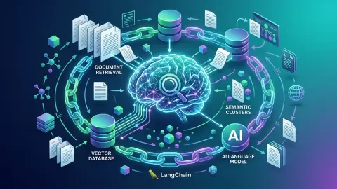 LangChain 기반 RAG 검색 증강 생성 아키텍처 일러스트