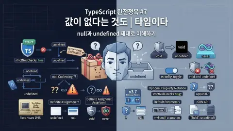 TypeScript에서 null과 undefined를 안전하게 다루는 방법을 설명하는 대표 이미지
